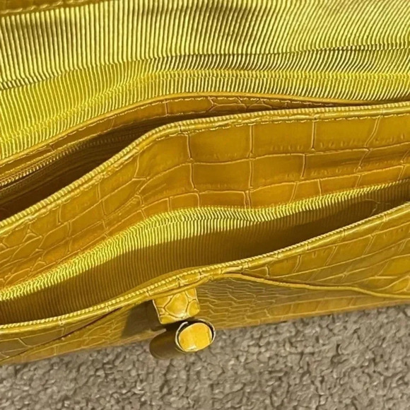 Sondra Roberts Yellow Embossed Clutch - Picture 5 of 9